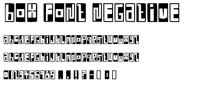 Box Font Negative font